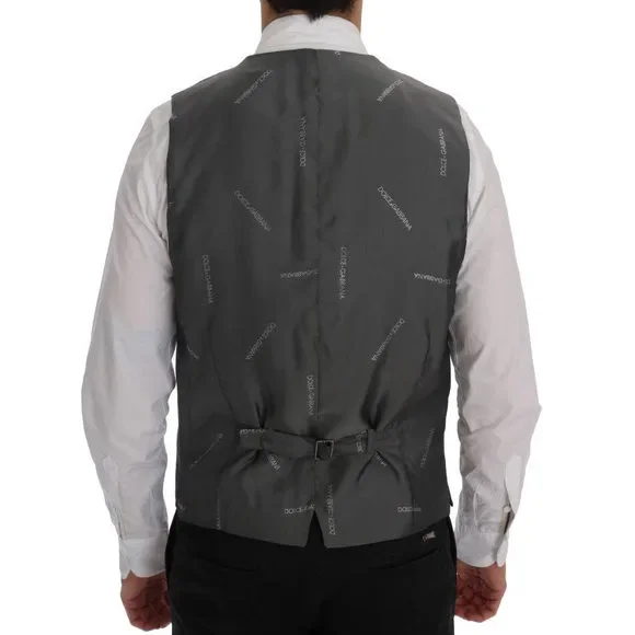 Dolce & Gabbana Gray STAFF Cotton Rayon Vest Vests